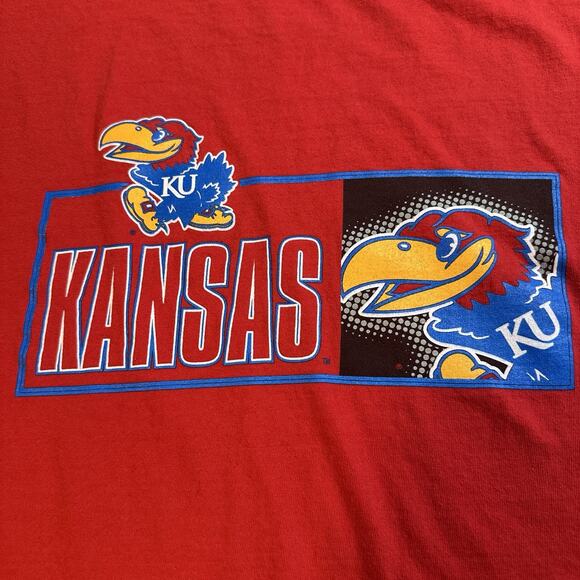 2 Kansas Jayhawks Tshirts Red Starter and Blue 2012 Final Four SZ L - Picture 6 of 16